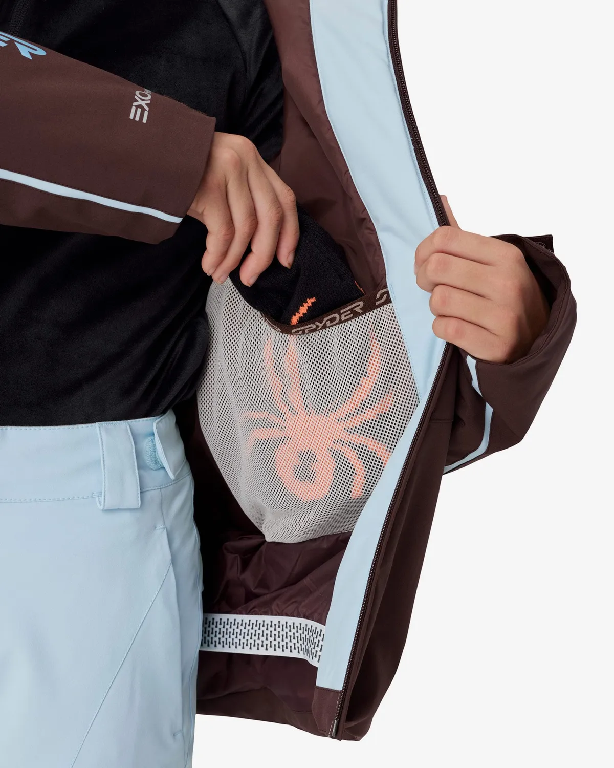 Spyder Conquer skijakke jente mocca 10K isolert