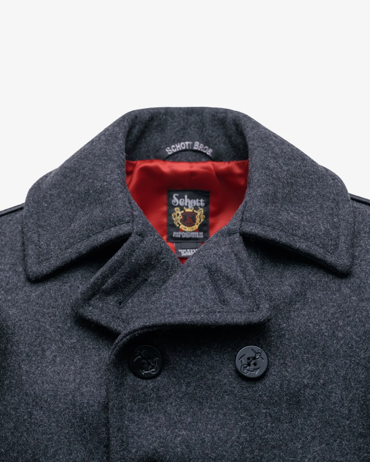 Schott NYC 740C peacoat marine – ull og skinn