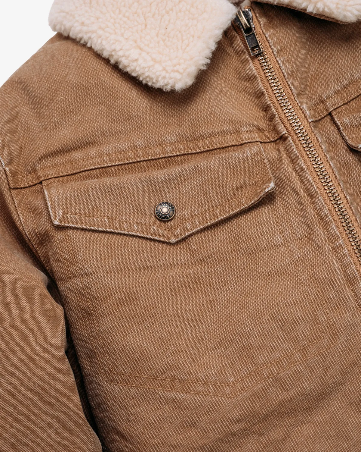 Schott NYC 8624 mekanikerjakke tobacco sherpafor