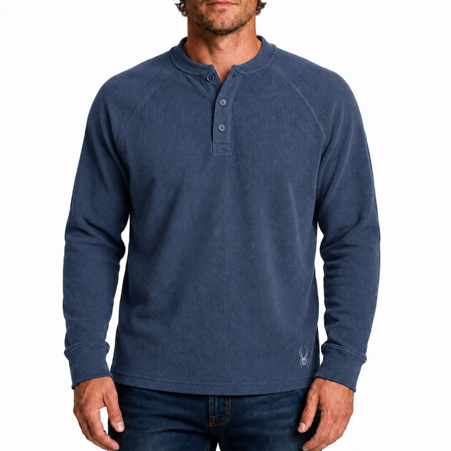 Spyder Corduroy Fleece henley herre blå