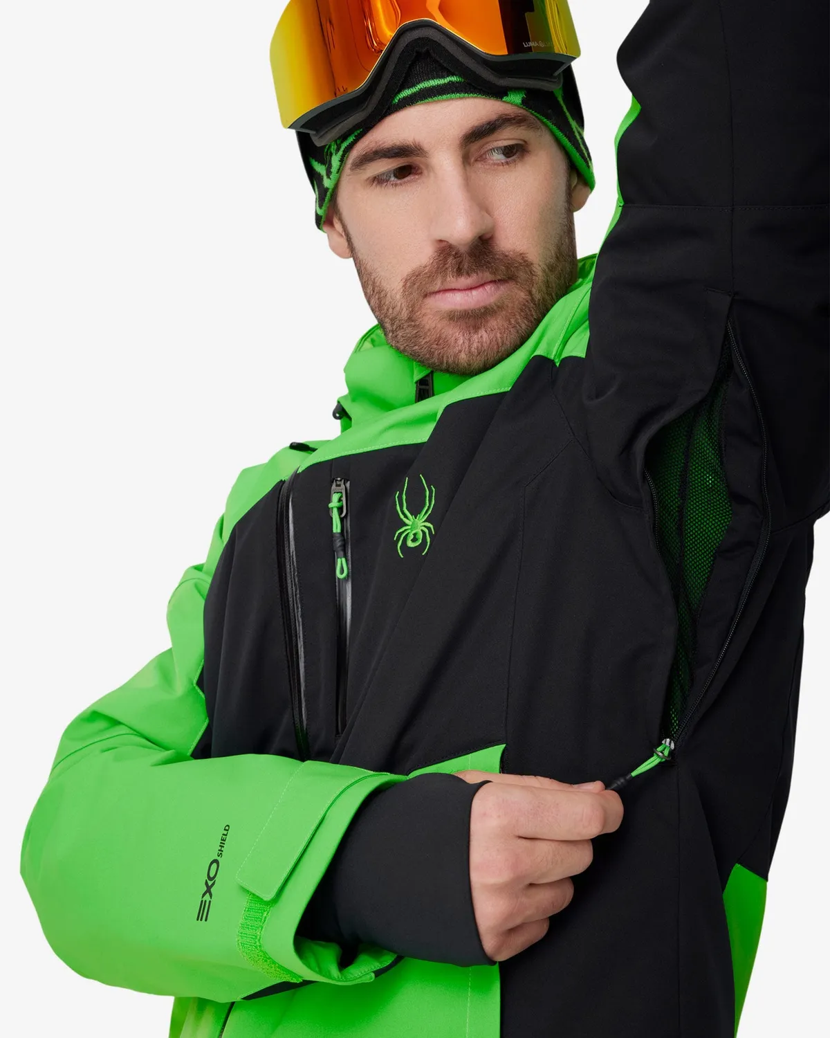 Spyder Copper skijakke strobe green 20K vanntett