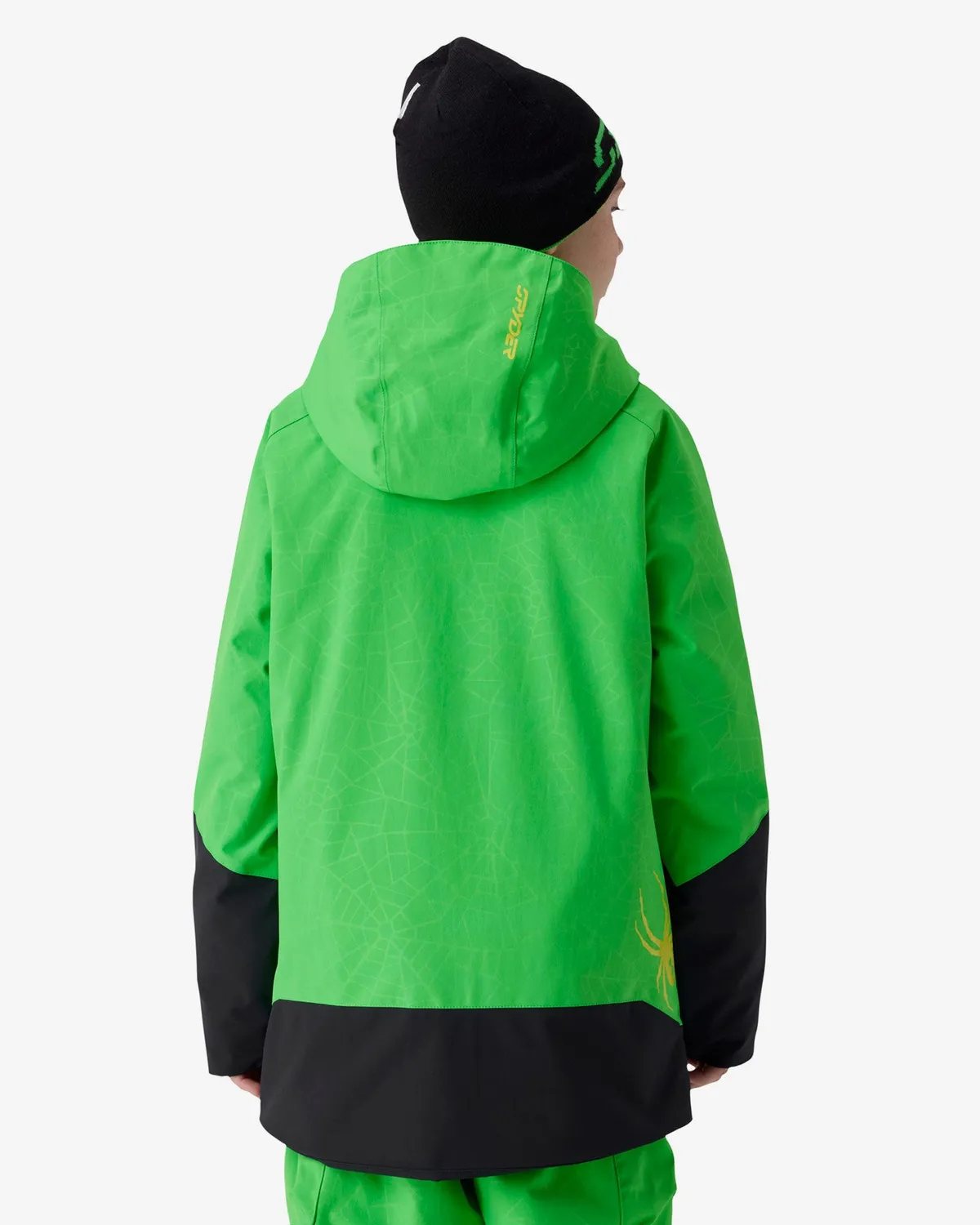 Spyder Davos skijakke gutt strobe green vanntett