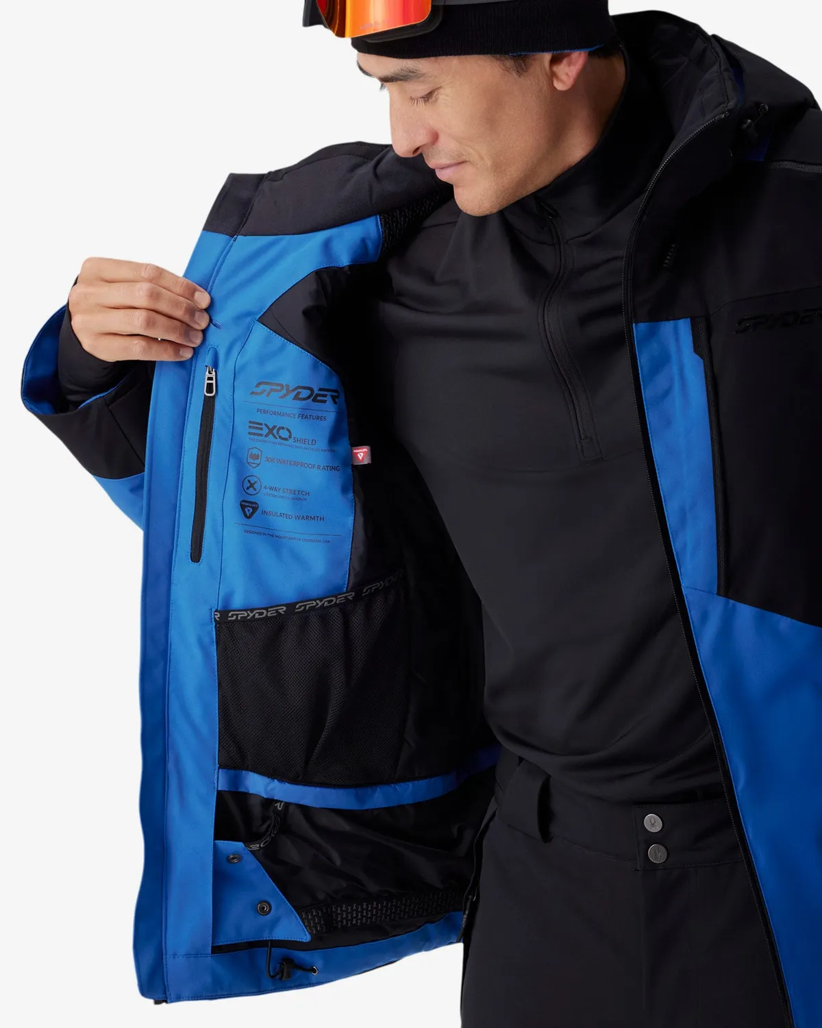 Spyder Leader skijakke herre Bold Blue 30K