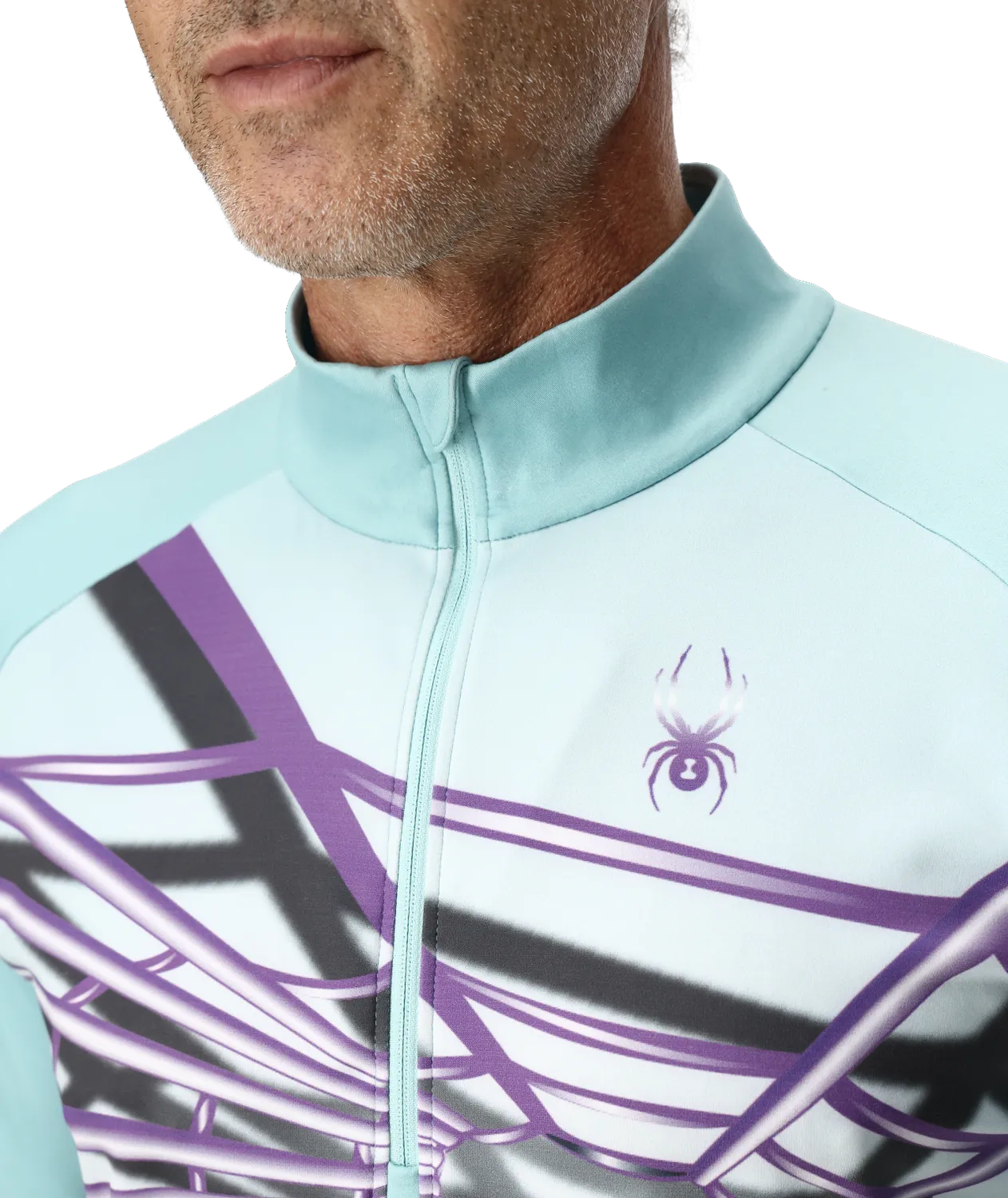 Spyder Legacy Half Zip genser glacier blue stretch