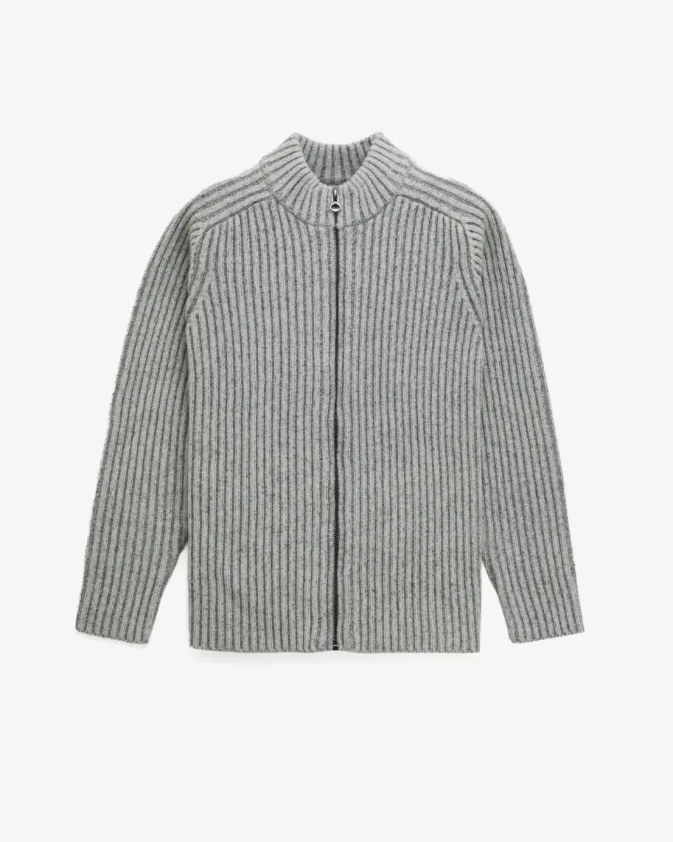 Schott NYC SW2619 zip-genser oatmeal ullblanding