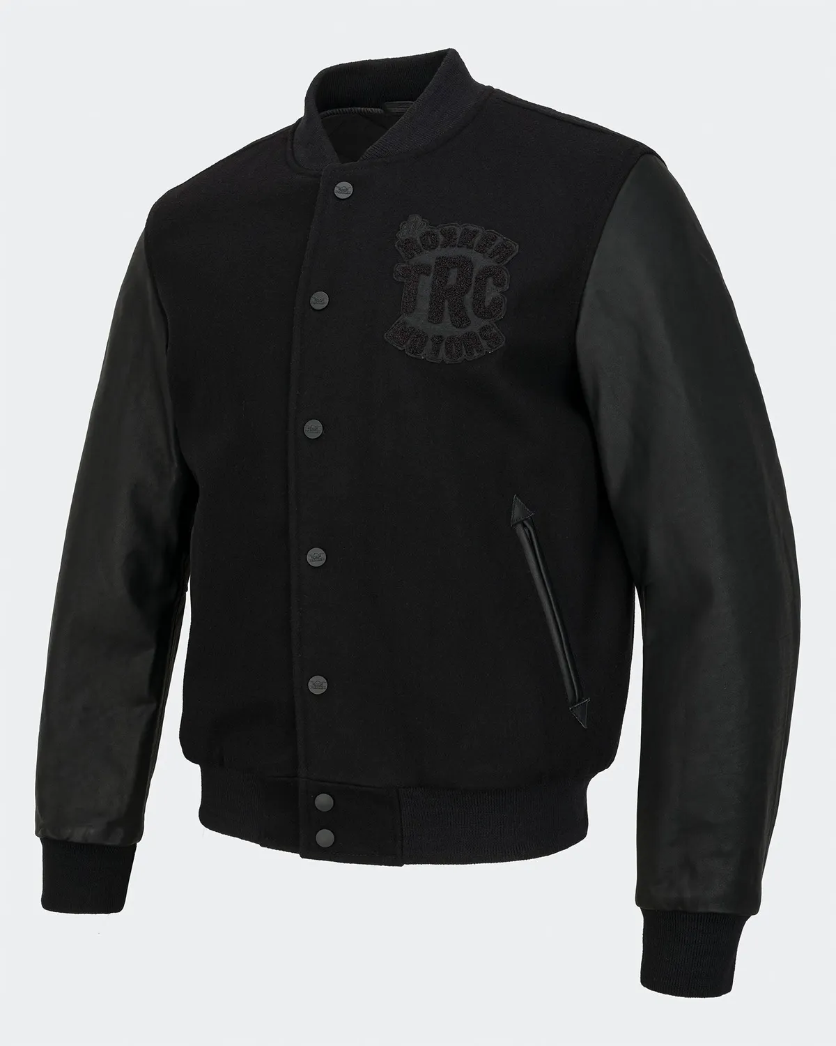 Rokker College Jacket MC-jakke svart ull