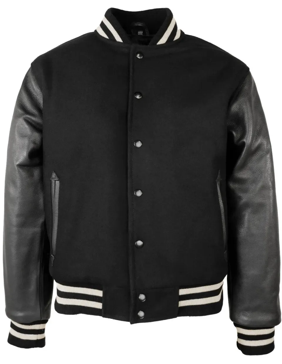 Schott NYC 770 varsityjakke svart ull og skinn