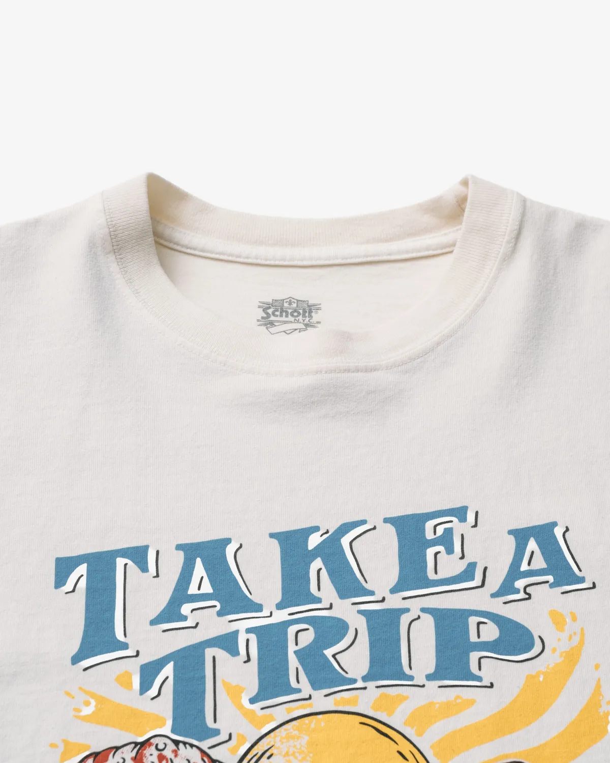 Schott NYC TTRIP t-skjorte offwhite kraftig