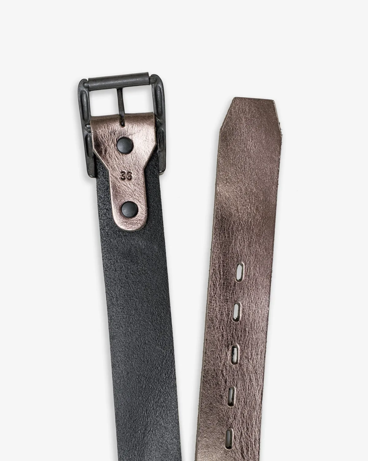Schott NYC BLT24 belte pewter skinn rock
