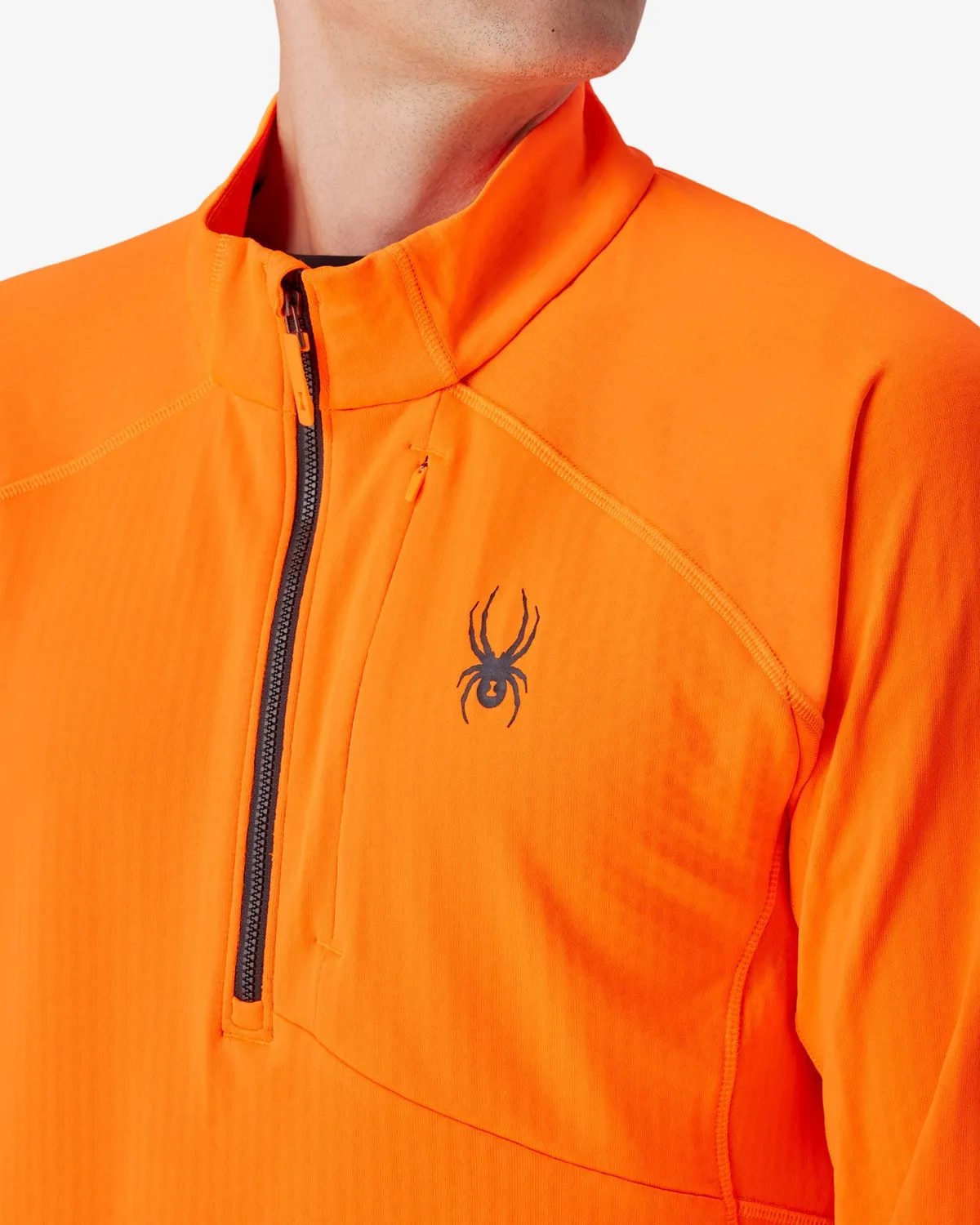 Spyder Gridweb half-zip fleecegenser fusion orange pustende
