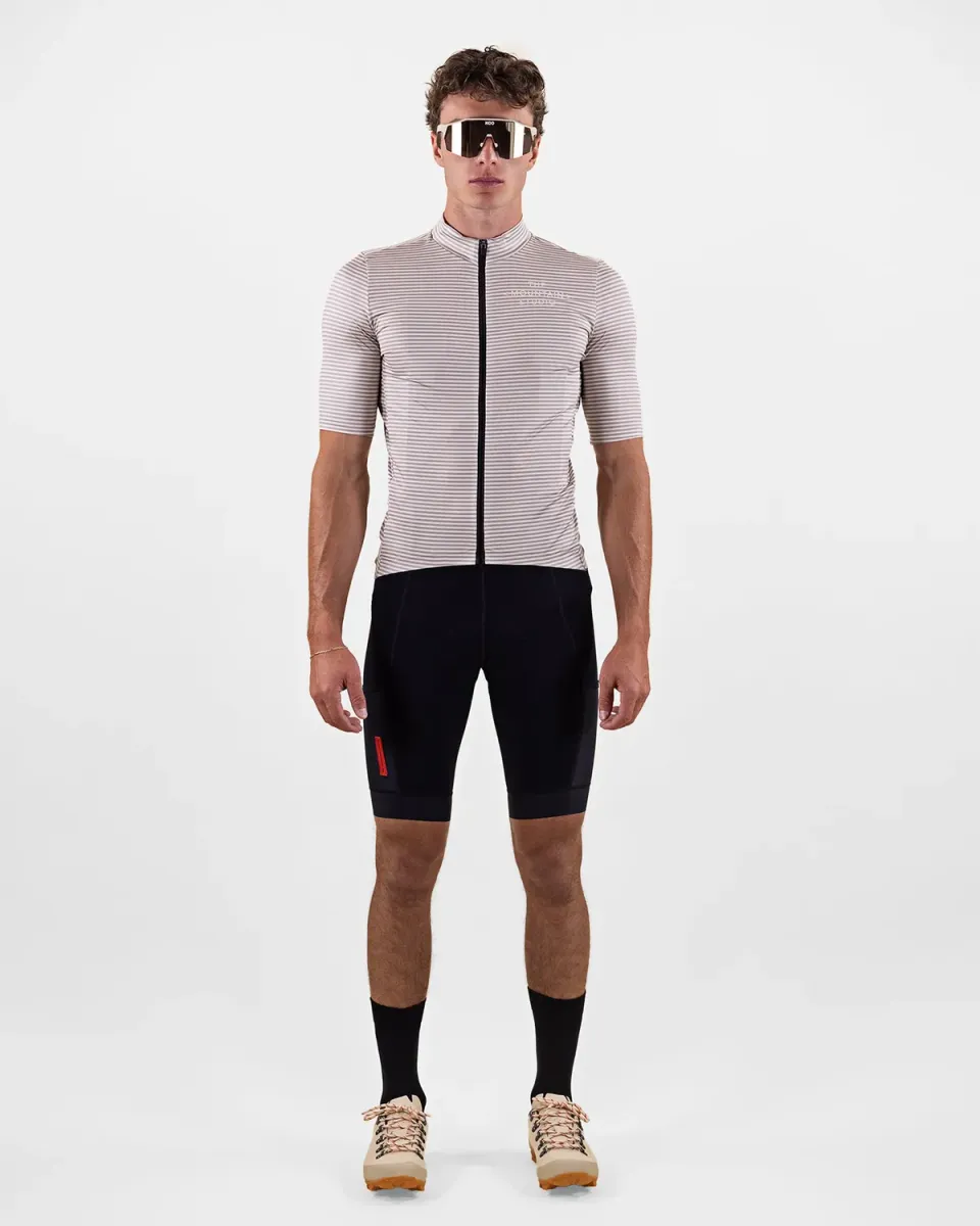 The Mountain Studio T-17 Gravel Stripe sykkeltrøye Brindle-Almond Milk pustende