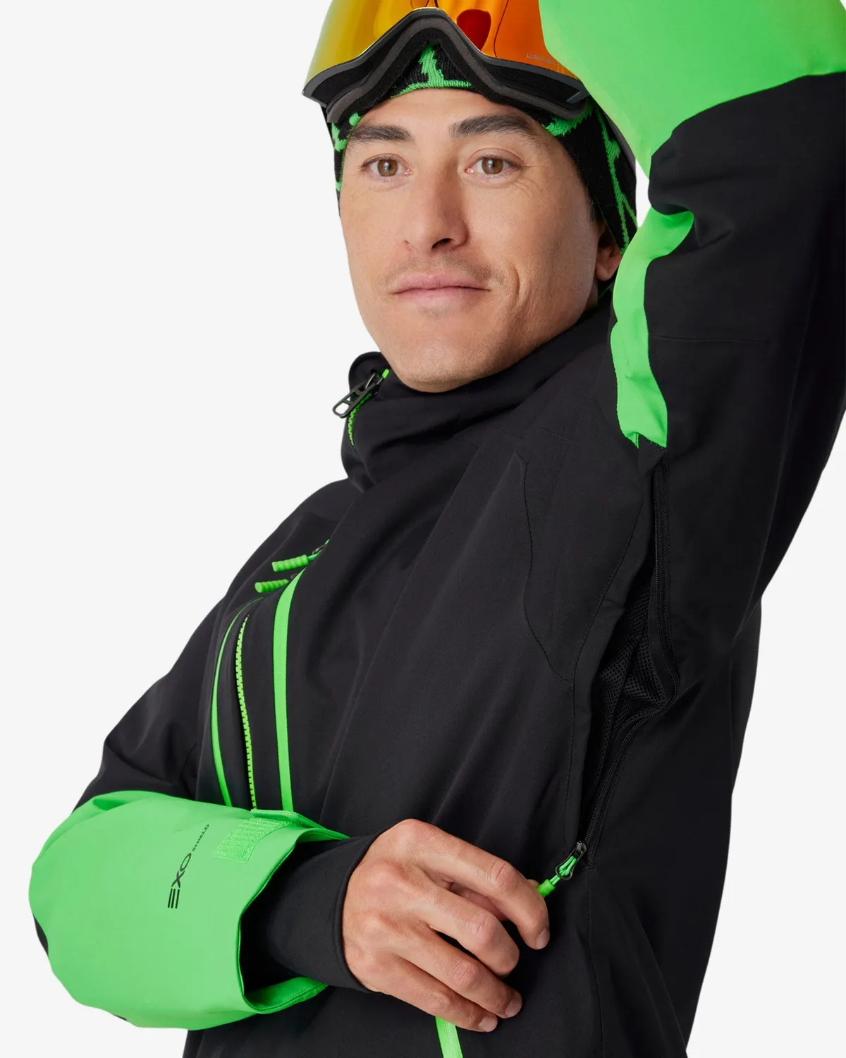 Spyder Davos skijakke strobe green 30K vanntett