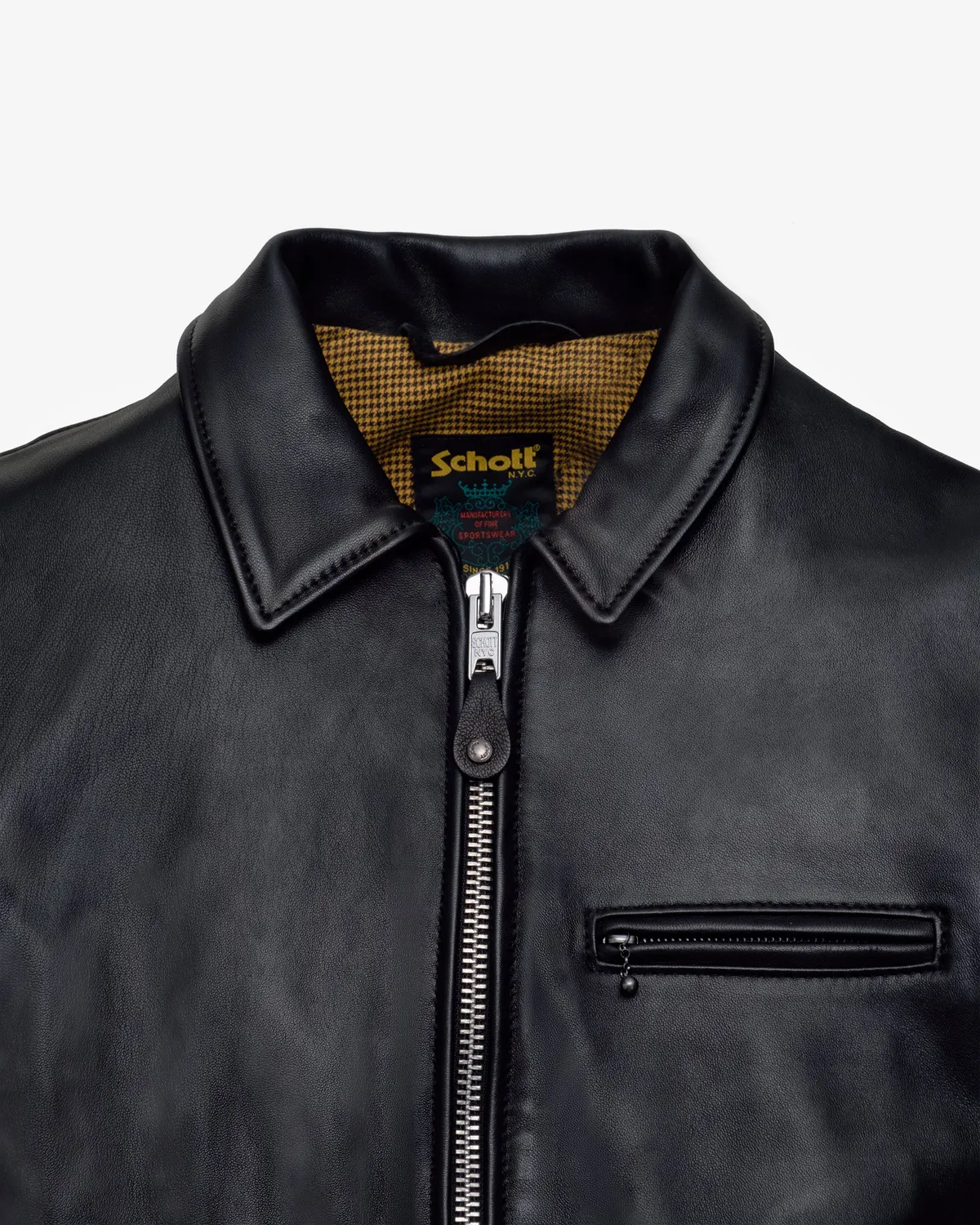 Schott NYC 246 skinnjakke svart lammeskinn