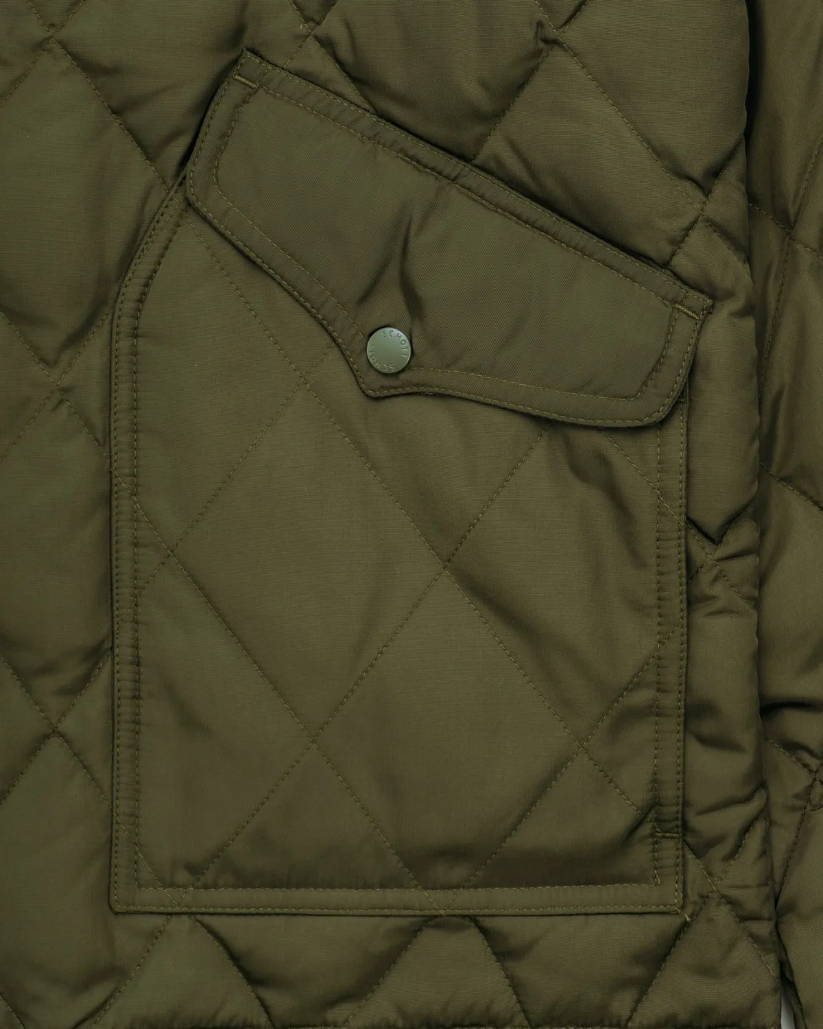 Schott NYC 9626D quiltet skjortejakke olivengrønn dun