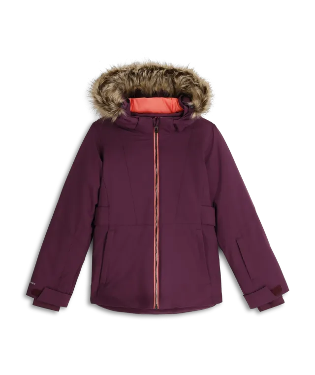 Spyder Lola skijakke jente plum vanntett 10K
