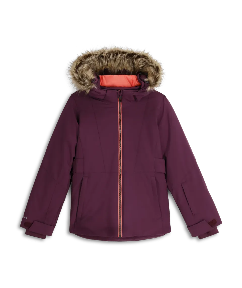 Spyder Lola skijakke jente plum vanntett 10K