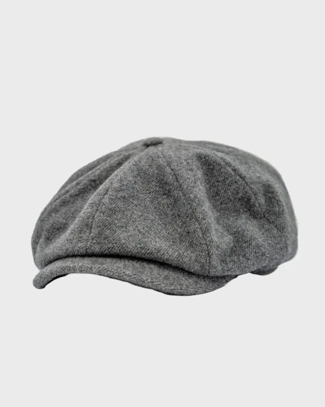Rokker Schiebermütze flatcap grå ull S
