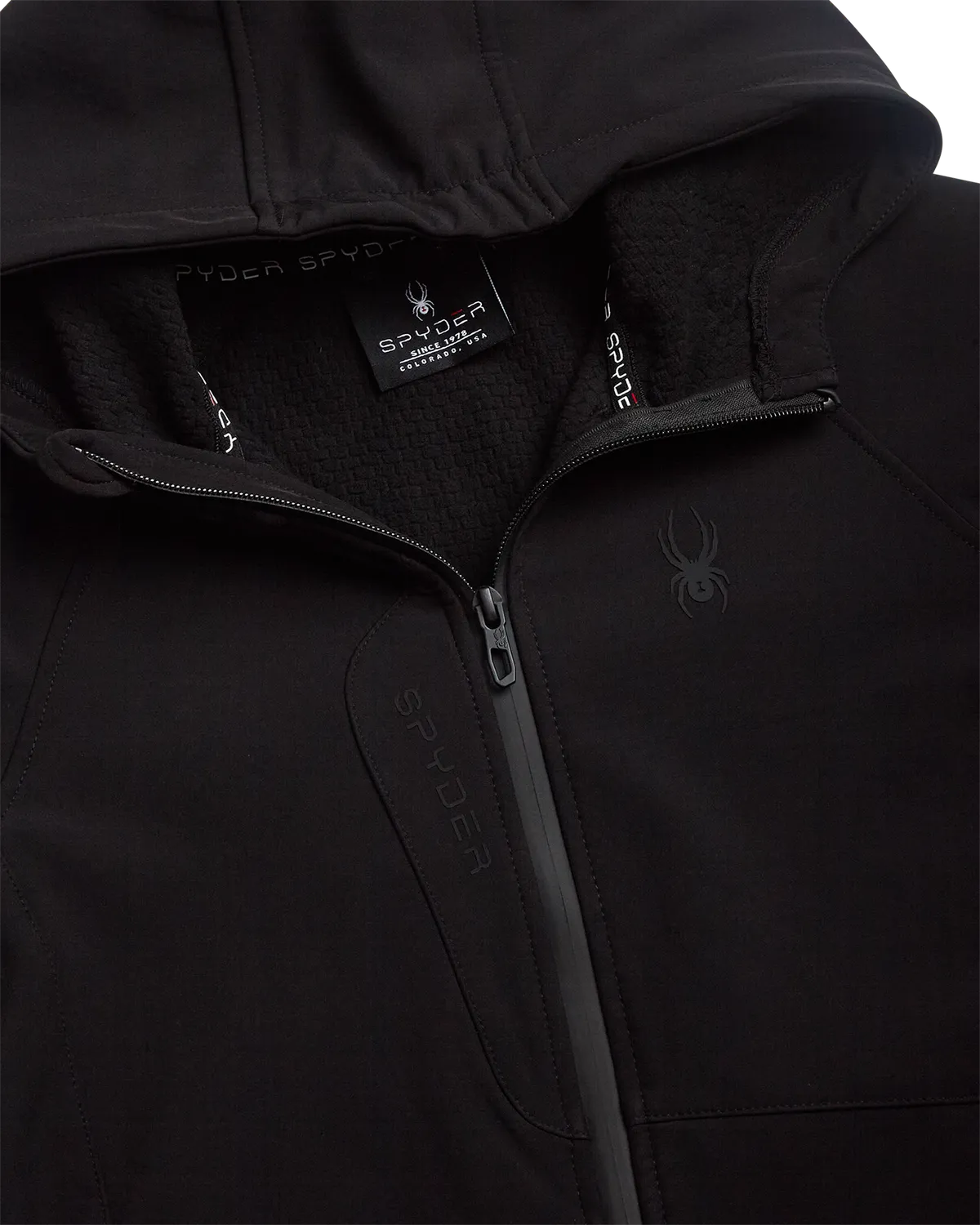 Spyder Softshell barnejakke gutt svart vindtett