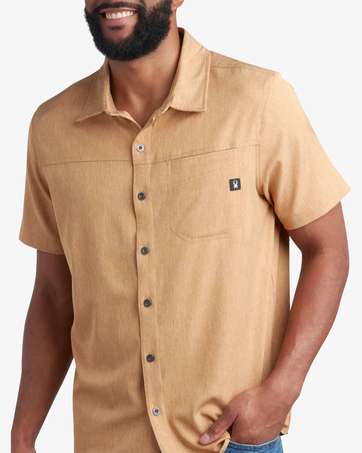 Spyder Mini Stripe polo carmel – lett herre