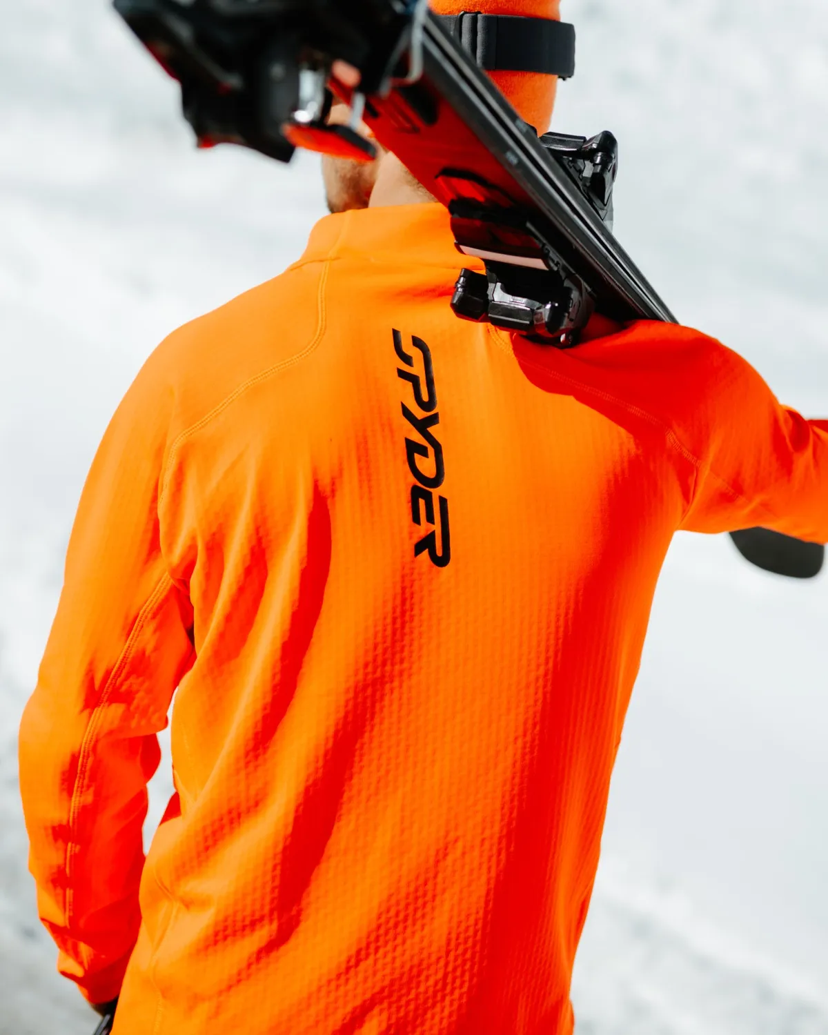 Spyder Gridweb half-zip fleecegenser fusion orange pustende