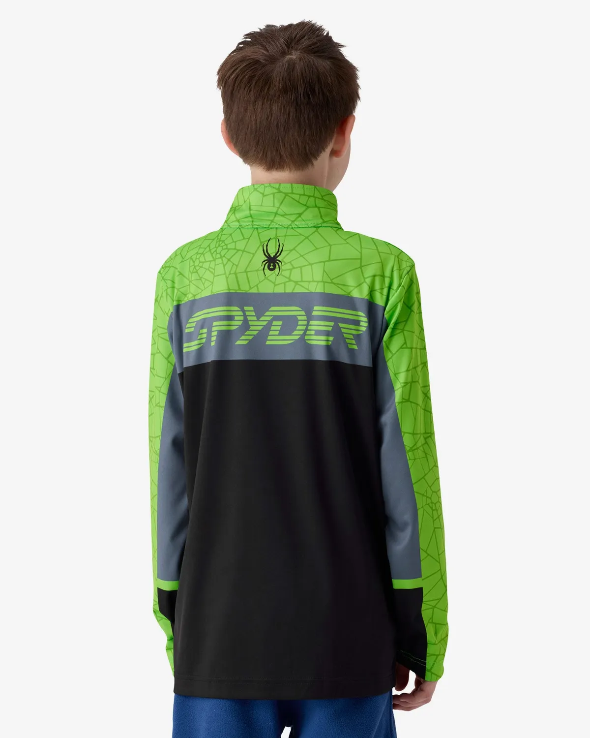 Spyder Jacobs halfzip genser barn Strobe Green Webs UPF50