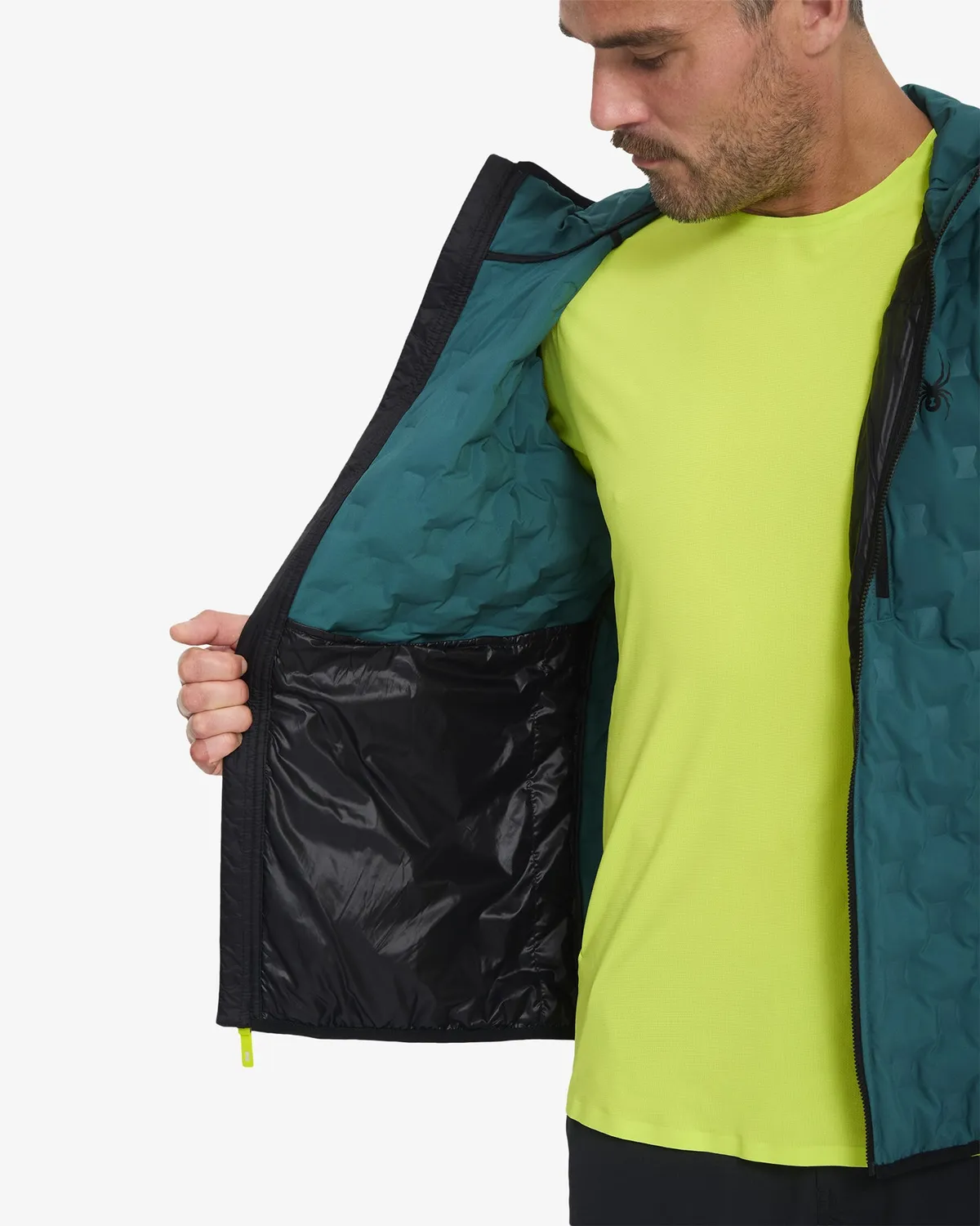 Spyder Zenith Hooded dunjakke herre petrol lett