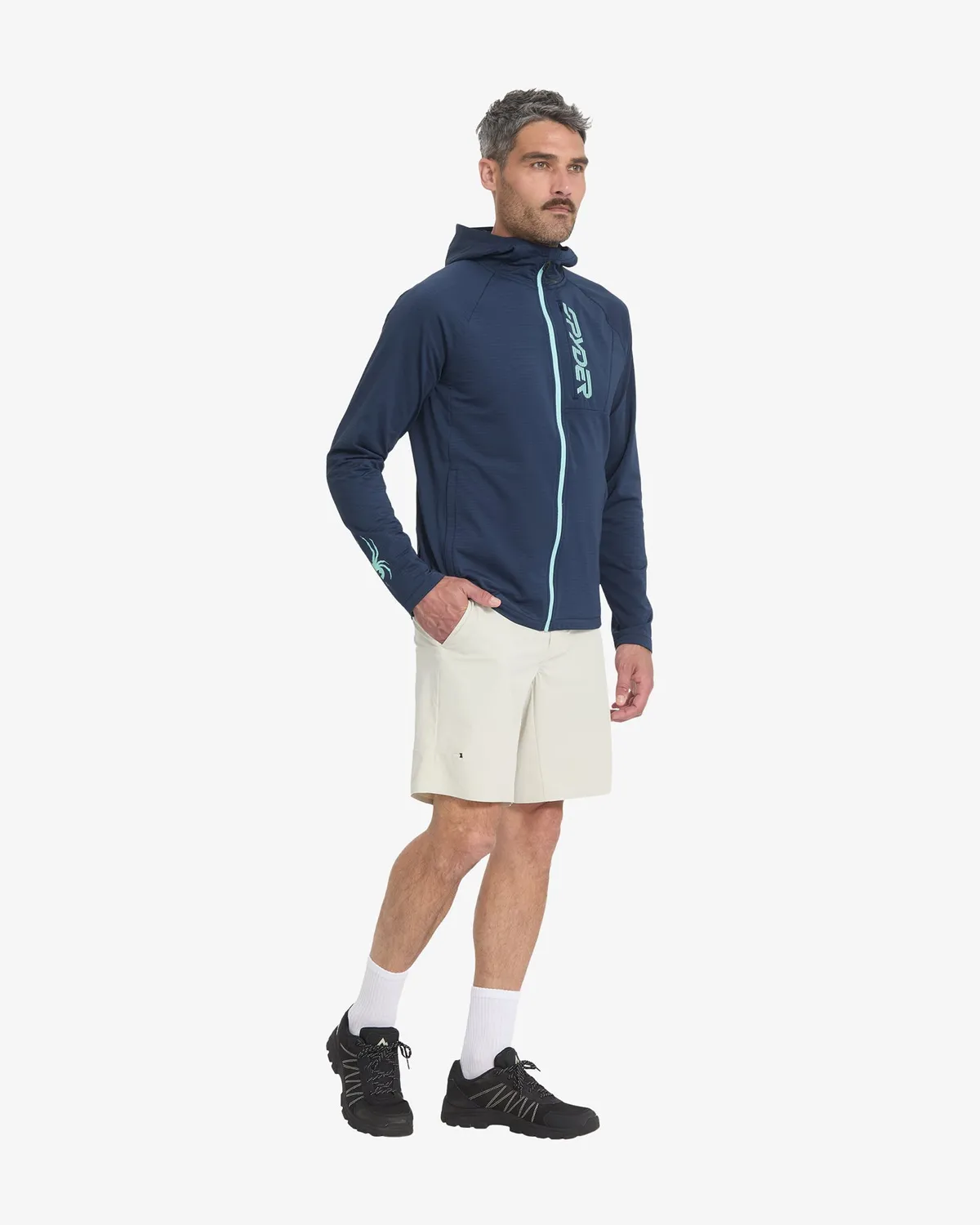 Spyder GridWeb fleece hettegenser True Navy pustende