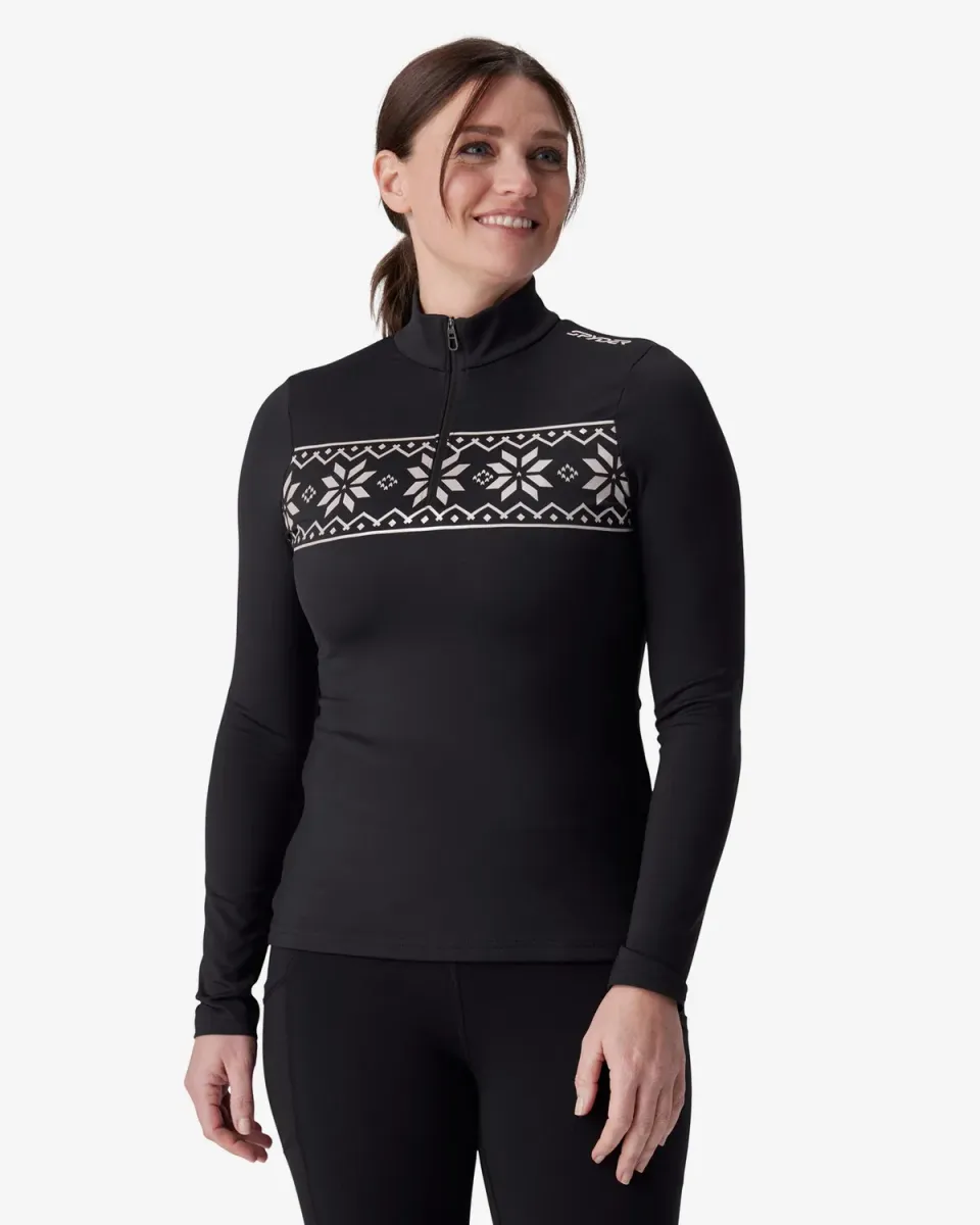 Spyder Vivid quarter zip baselayer dame svart fukttransporterende