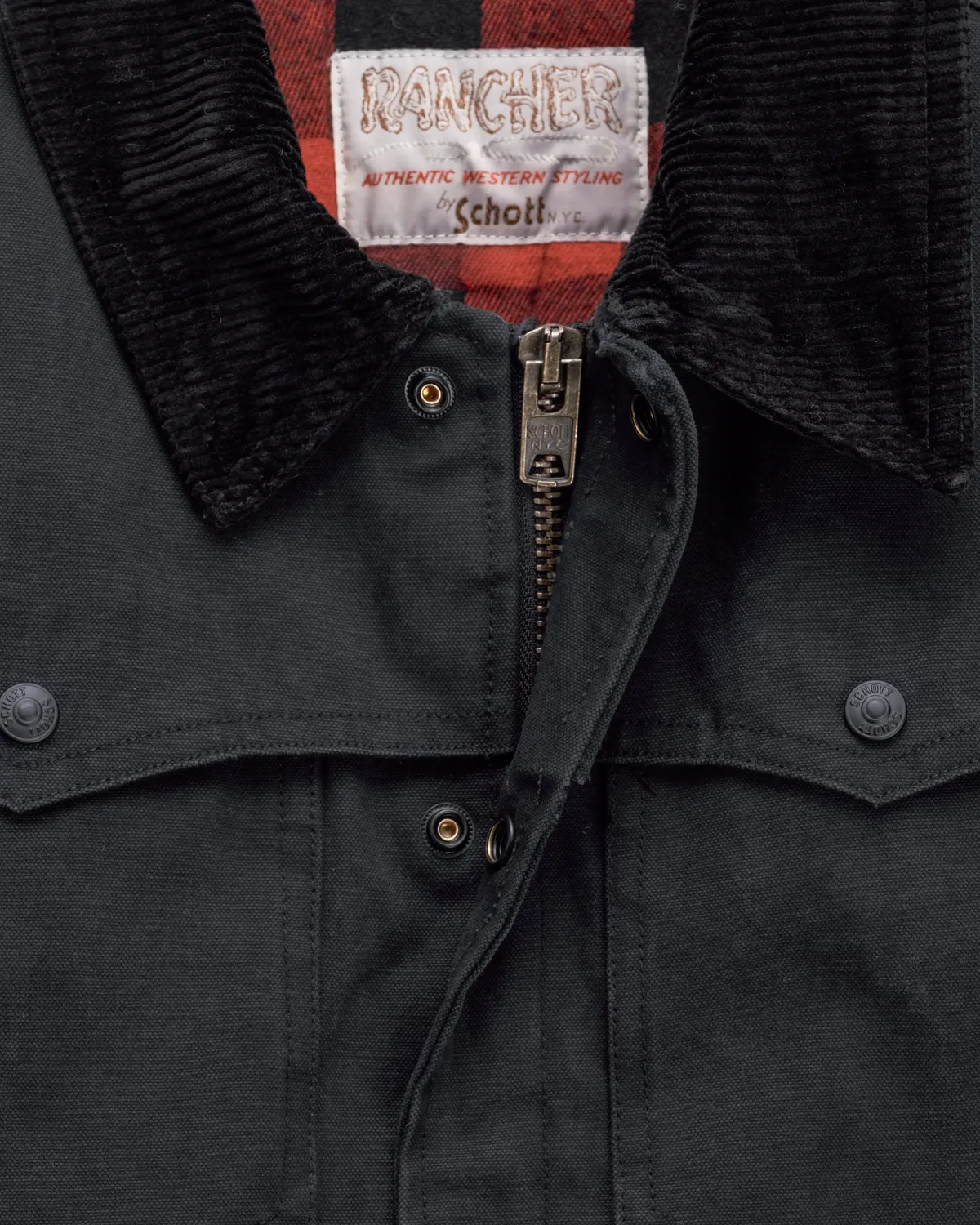 Schott NYC 8631 western arbeidsjakke svart canvas