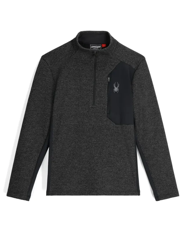 Spyder Bandit Half Zip fleecejakke limestone black M vindtett
