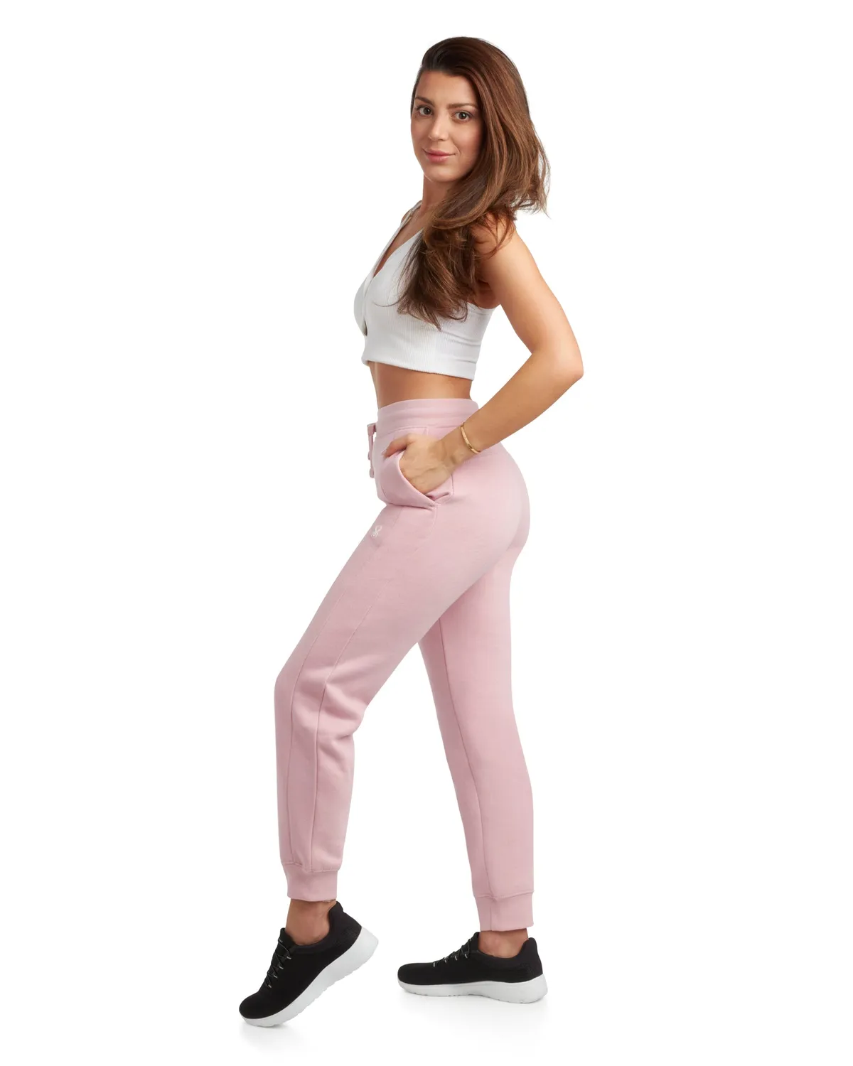 Spyder Cozy Fleece joggebukse perlehvit børstet