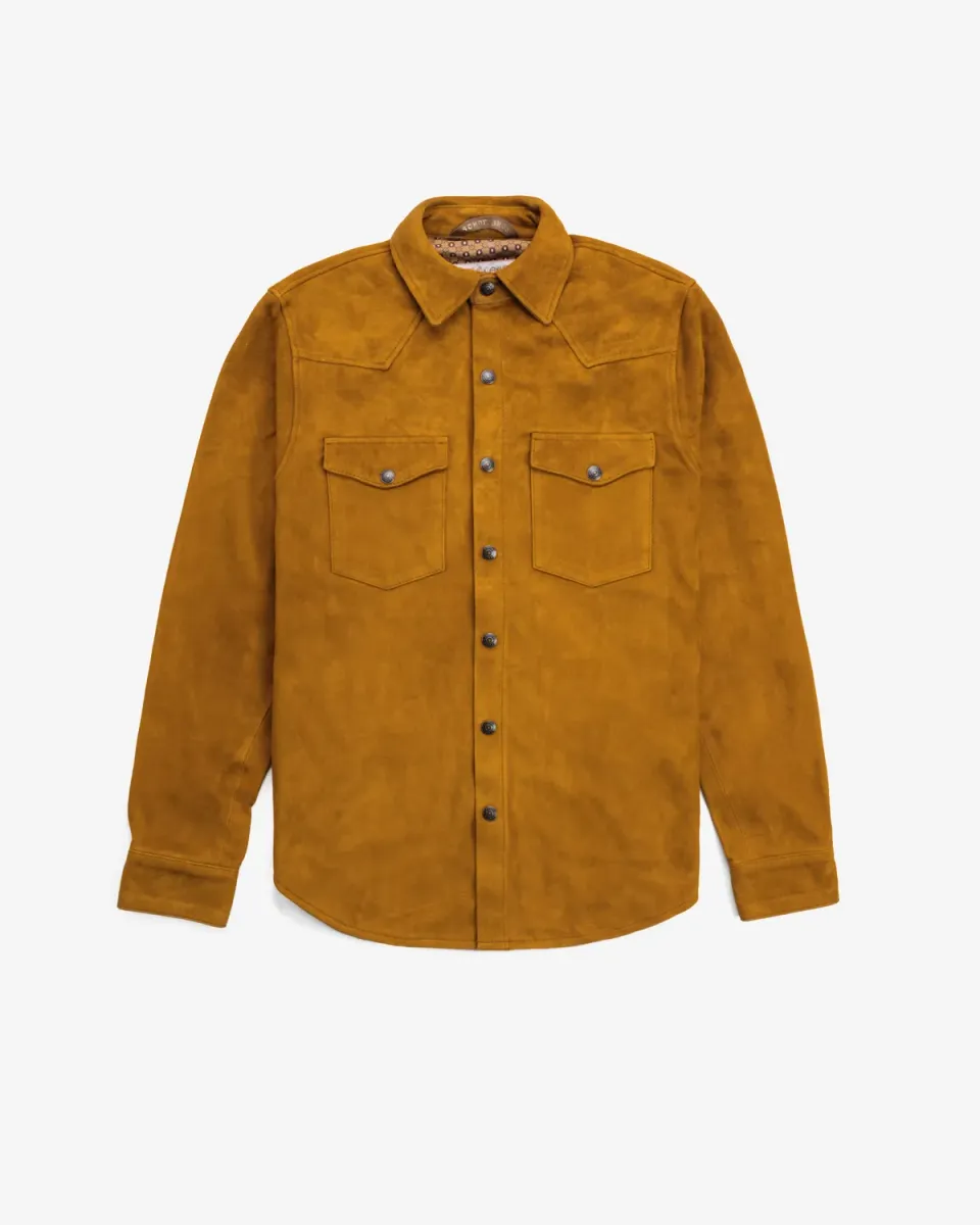 Schott NYC 3601SH westernskjorte tobacco – semsket skinn