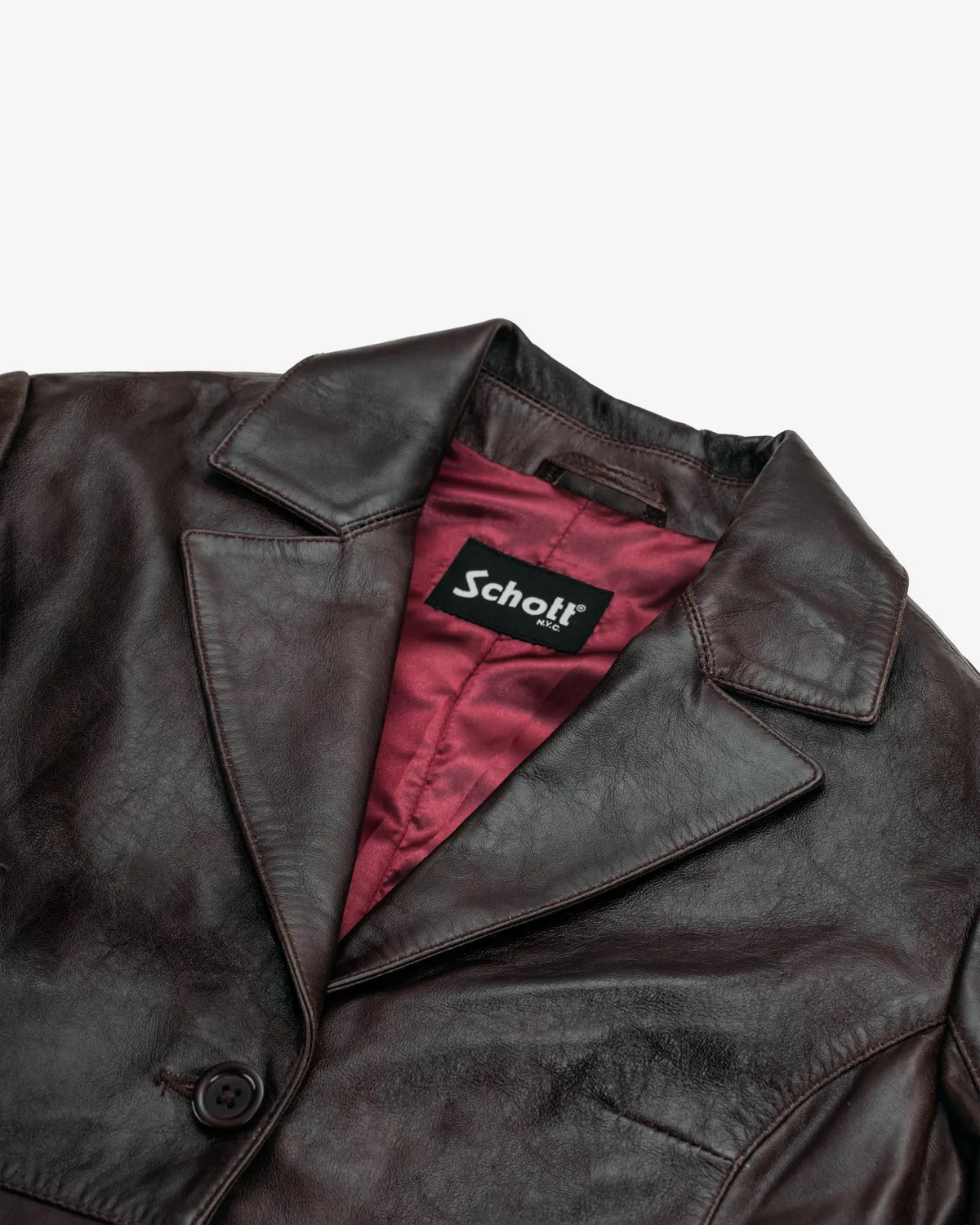 Schott NYC 2545W trenchcoat skinn svart tettsittende
