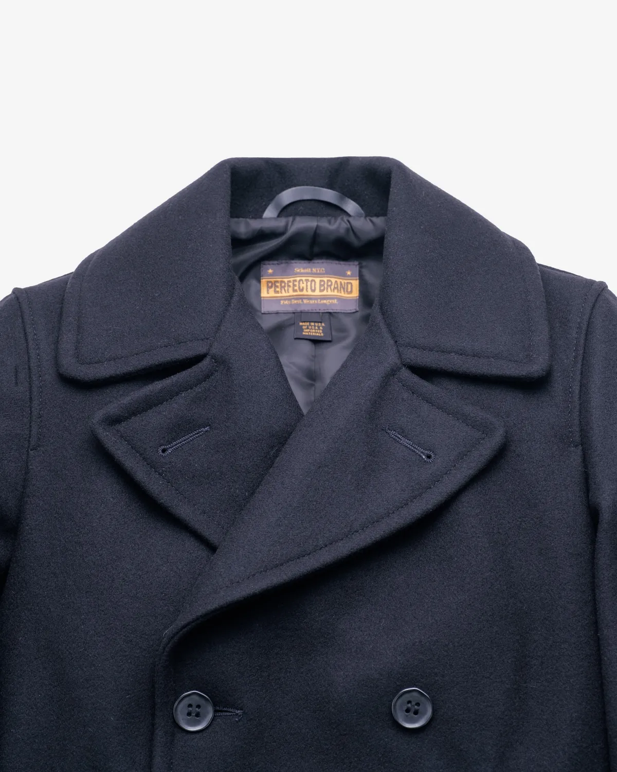 Schott NYC 790 kåpe navy ull lang offiser