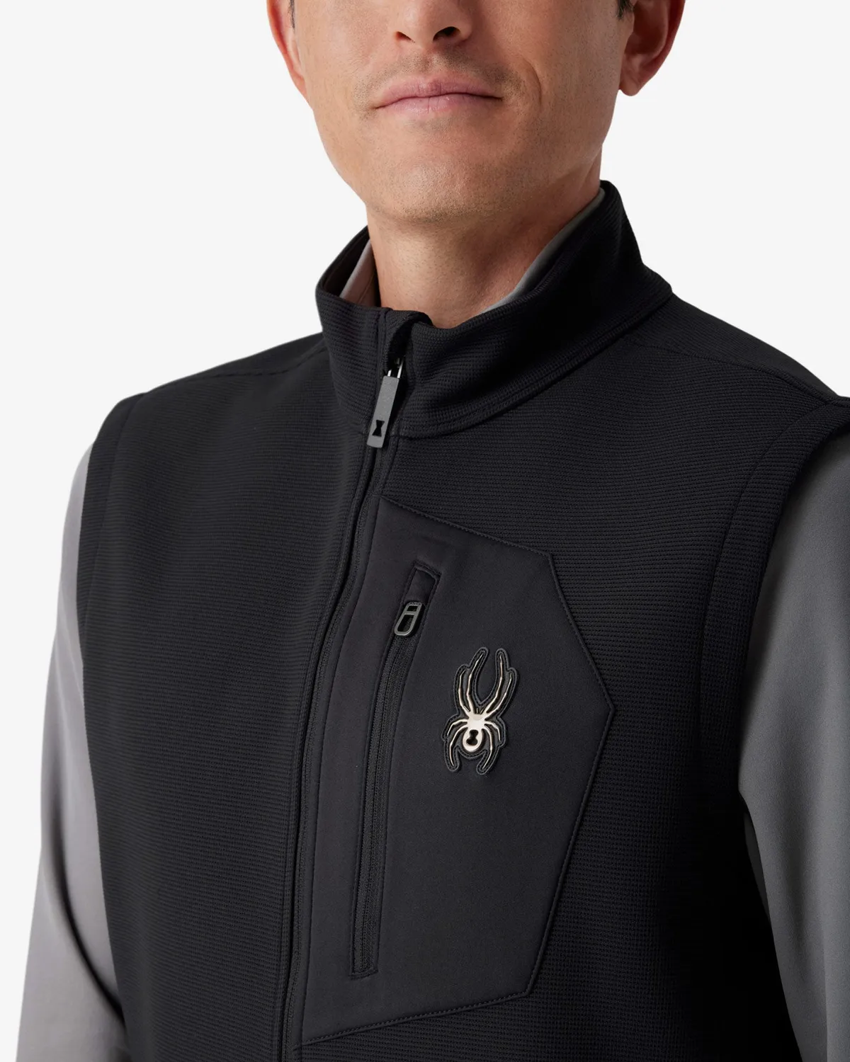 Spyder Bandit fleecevest svart – vindtett herre