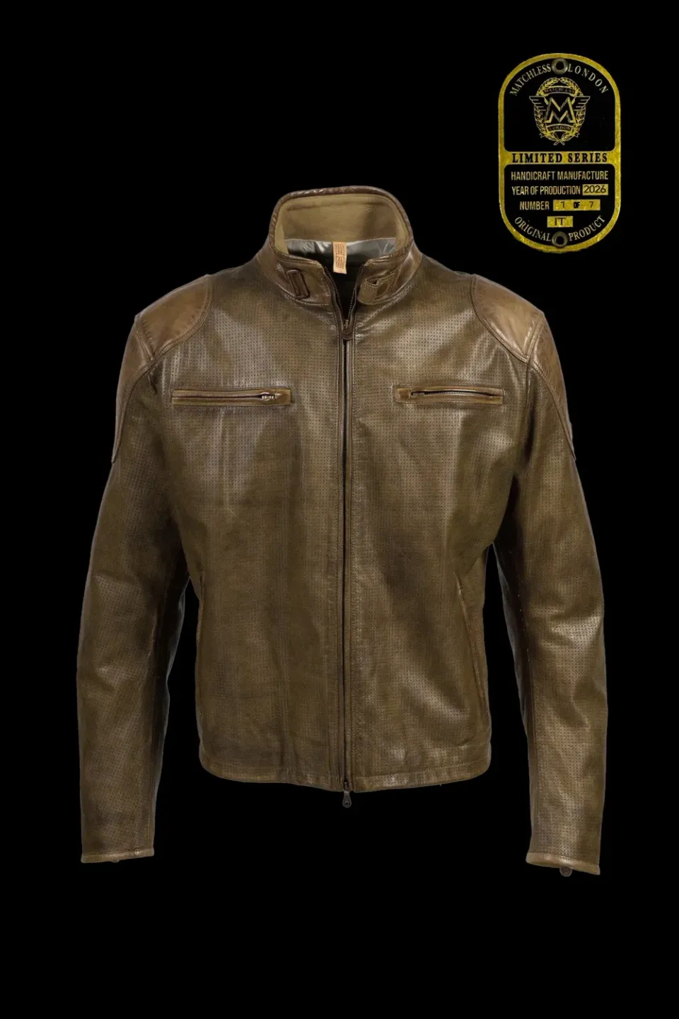 Matchless Osborne Vent Blouson skinnjakke bronse perforert