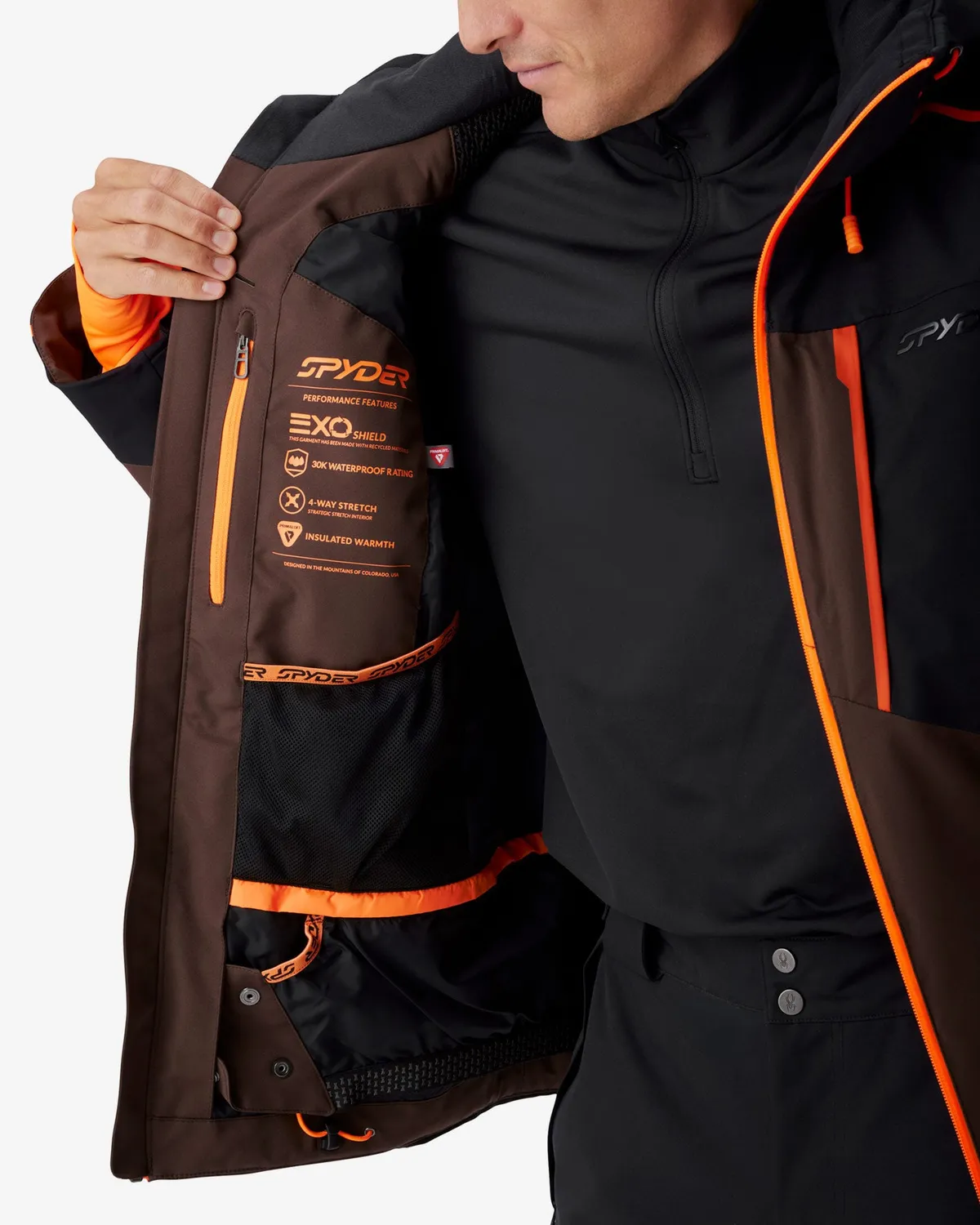 Spyder Leader Jacket skijakke mocha 30K vanntett