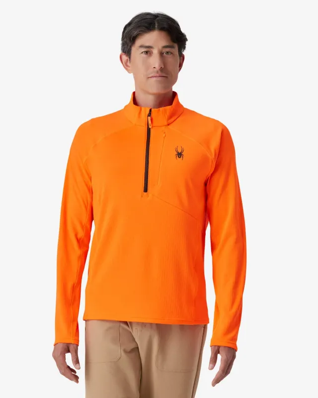 Spyder Gridweb half-zip fleecegenser fusion orange pustende