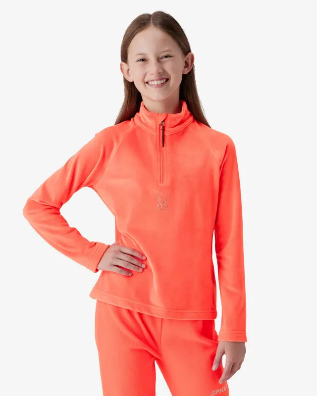 Spyder Shimmer Bug half-zip jente coral fleece
