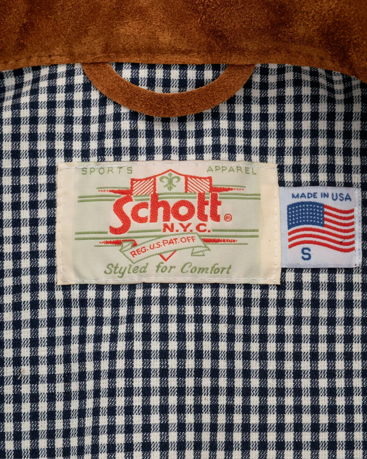 Schott NYC 341 café racer skinnjakke tobacco – semsket