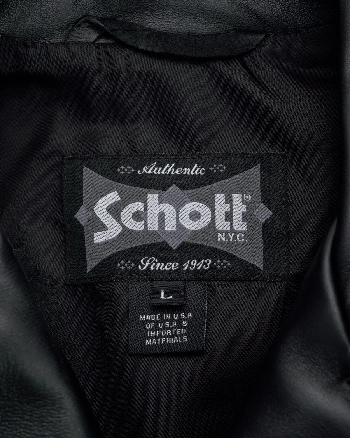 Schott NYC 213V motorsykkelvest skinn svart