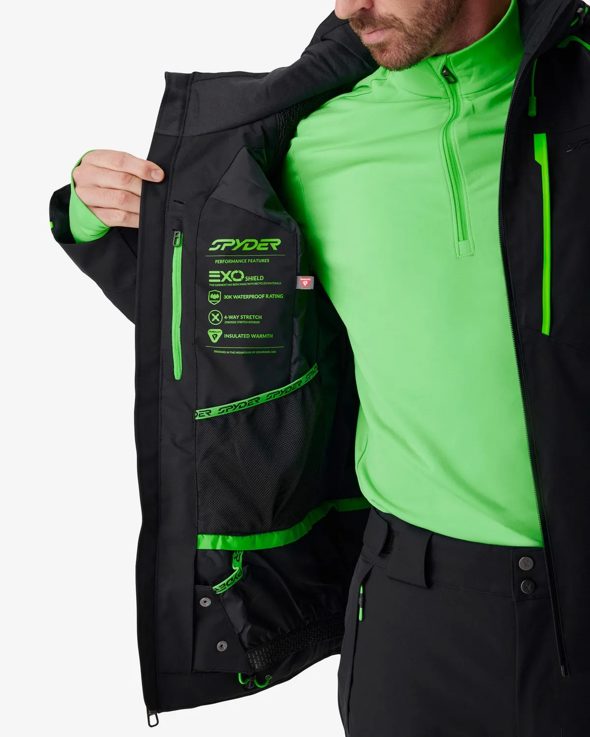 Spyder Leader skijakke herre Strobe Green – 100g