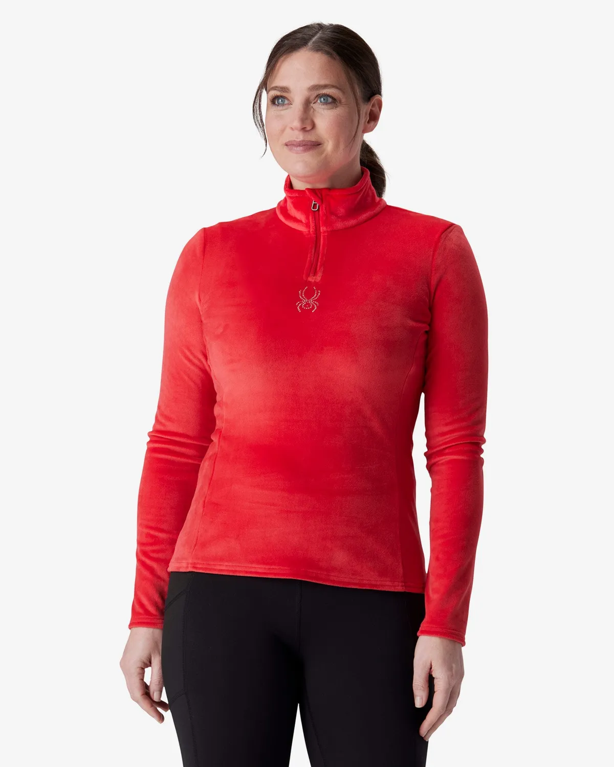 Spyder Shimmer Bug Half Zip dame black – lett fleece