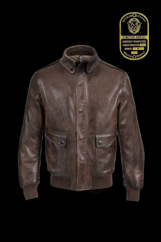 Matchless British Bomber skinnjakke RAF-burnt nubuck
