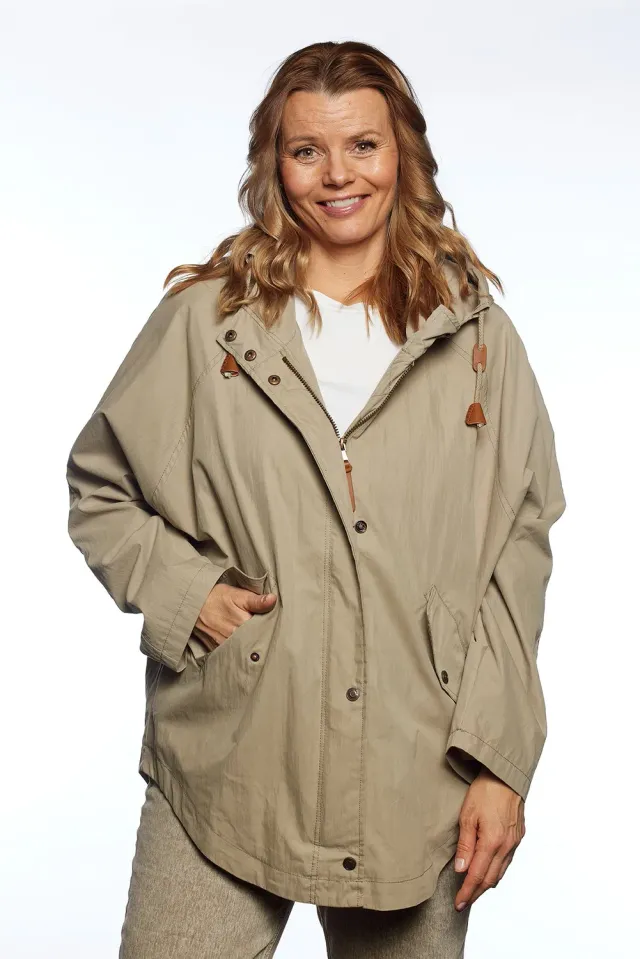 Windfield Danwear Isabella vårjakke taupe stone bomull