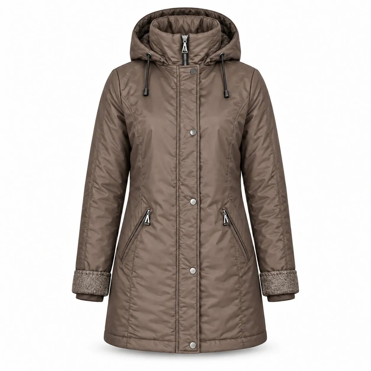 Danwear Windfield Kamma vinterjakke brun lang