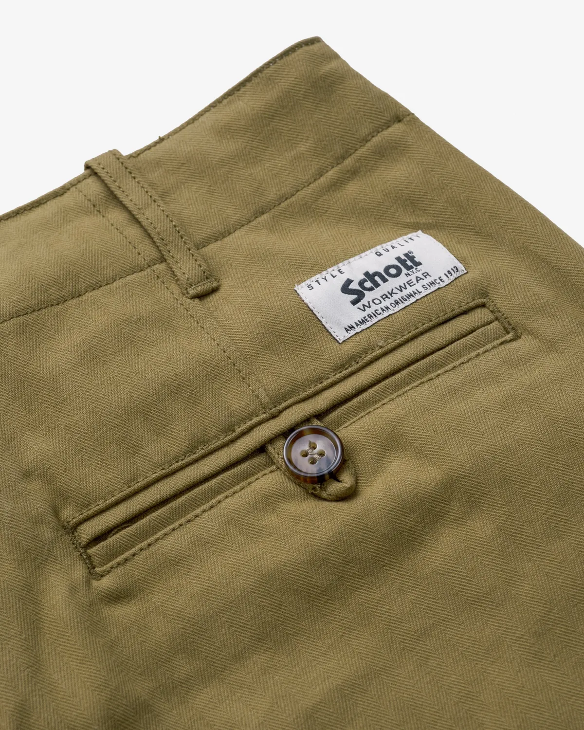 Schott NYC PT8402 feltbukse khaki fiskeben bomull