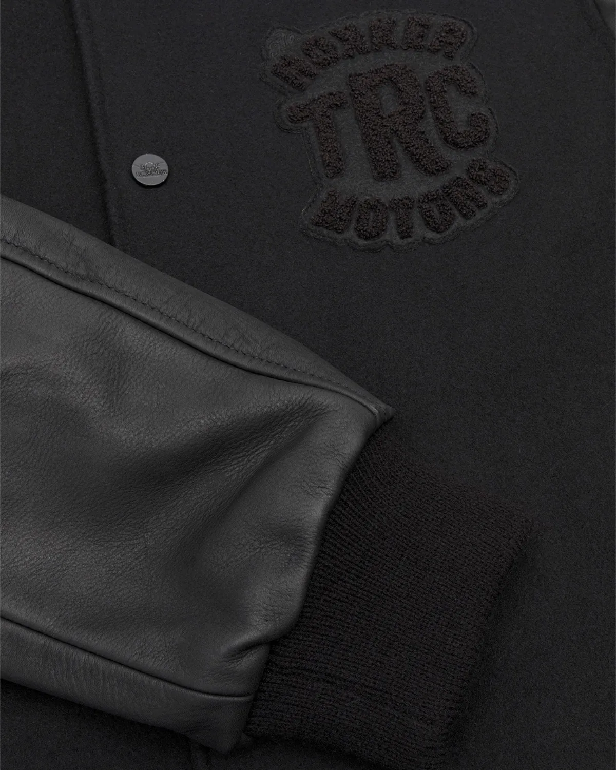 Rokker College Jacket MC-jakke svart ull