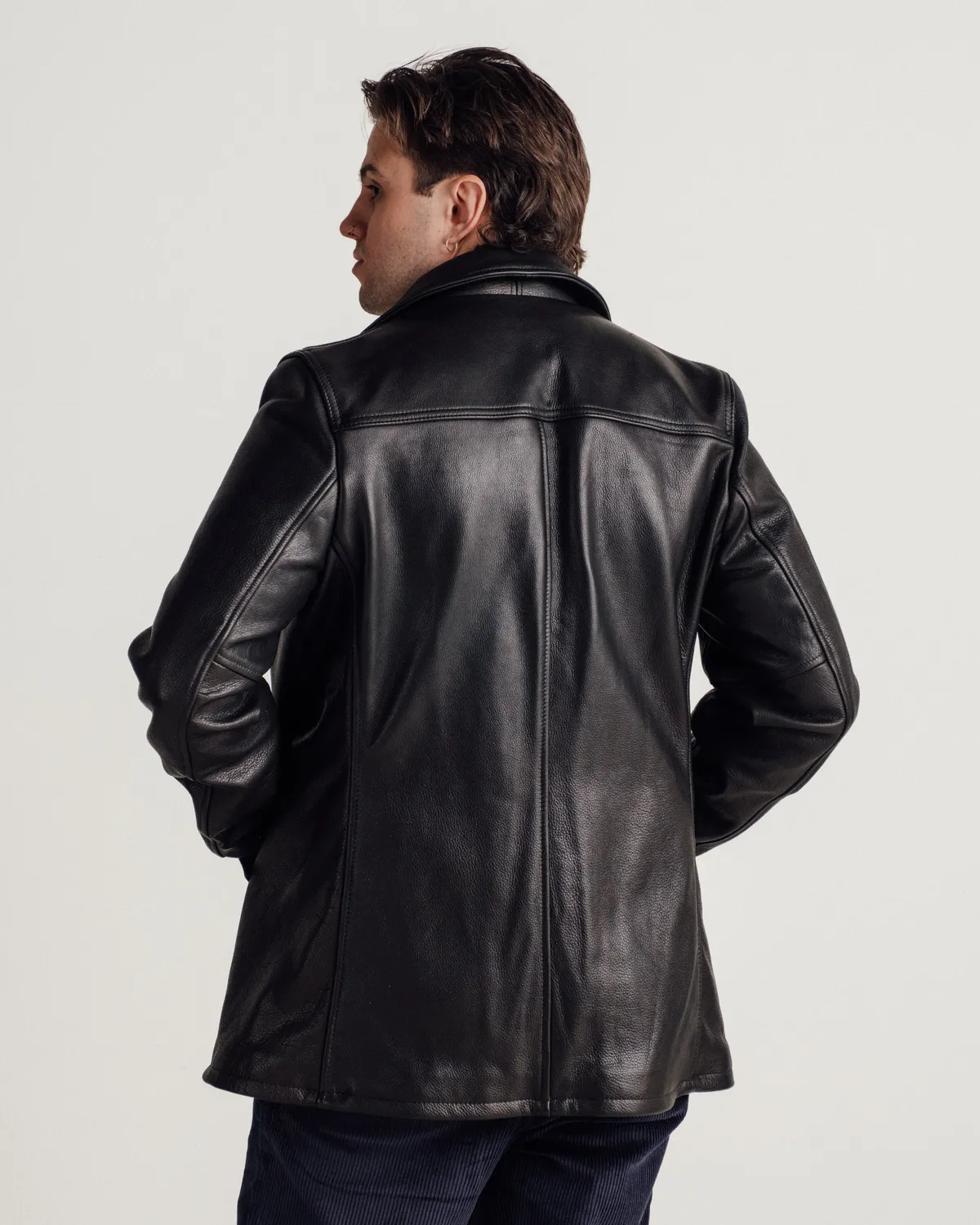 Schott NYC 564 car coat skinnjakke svart