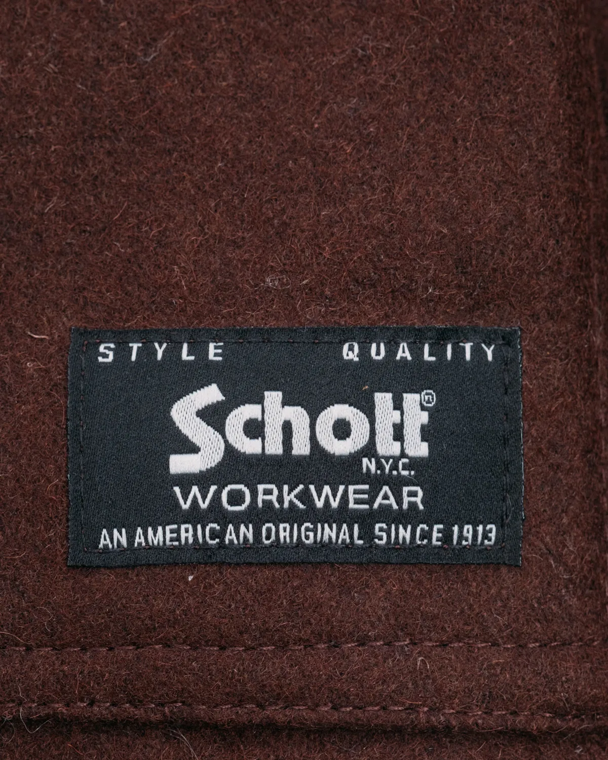 Schott NYC 7515 arbeidsjakke ullblanding brun